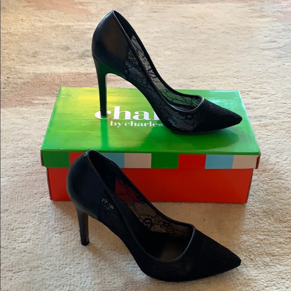 Charles David lace pointed toe stilettos pumps
